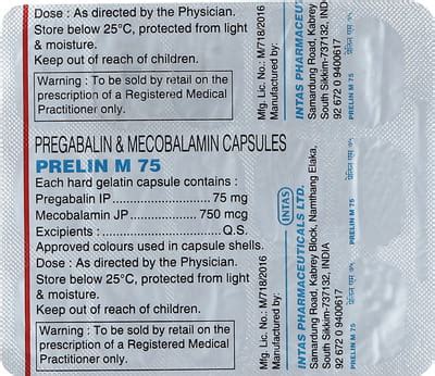 Prelin M 75mg Strip Of 15 Capsules: Uses, Side Effects, Price & Dosage ...