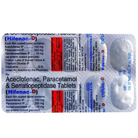 Hifenac-D Tablet 10's Price, Uses, Side Effects, Composition - Apollo ...