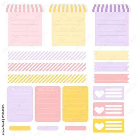 Cute paper notes. Stationary set. Scrapbook notes and cards.Printable ...