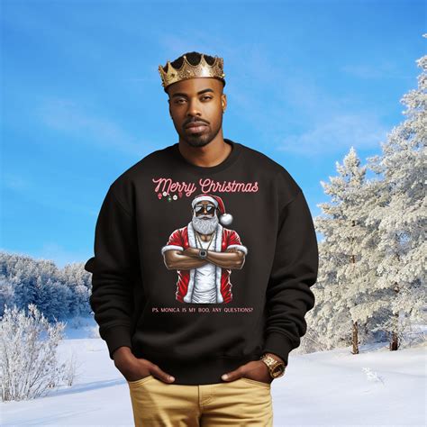 Black Santa Pajamas Tops, Santa Group Shirts, Matching Xmas Tees, Santa ...