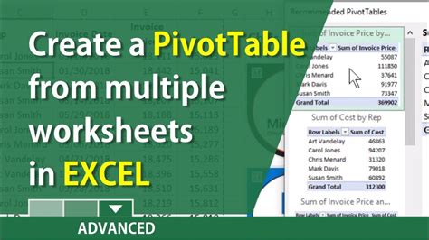 Image result for Excel Pivot Table Using Multiple Worksheets