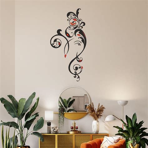 Abstract Ganesh Wall Sticker (PVC Vinyl, Self-adhesive) – Rangoli