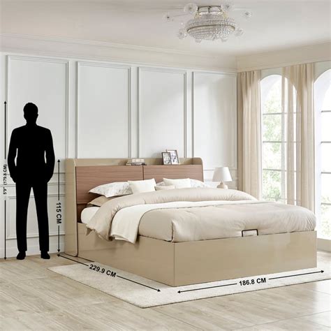 Buy Ivy Willa King Bed with Hydraulic Storage - Walnut from Home Centre ...