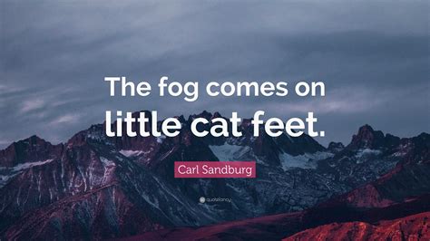 Carl Sandburg Quote: “The fog comes on little cat feet.”