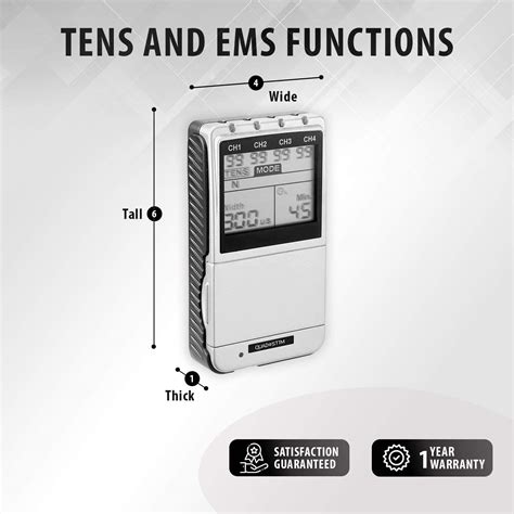 TENS EMS Combo Unit Electro Muscle Stimulator by Quad Stim Plus - 4 ...