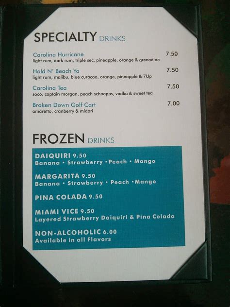 Menu at Captain Pete's Seafood Restaurant, Holden Beach