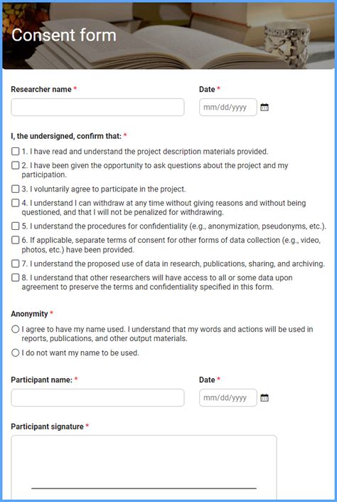 Image result for Consent Form Examples
