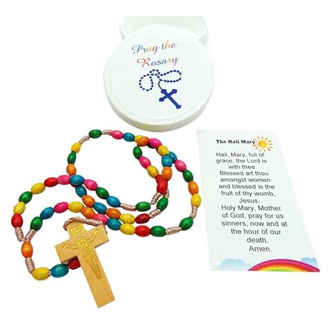 Buy Childrens Pray the Rosary Set with Colorful Wood Beads in a Case ...