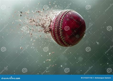 Cricket Ball In Mid Air, Sports With Dynamic, Red Cricket Ball In ...