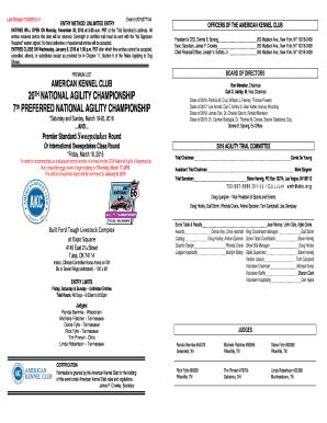 Fillable Online images akc TH th PREFERRED NATIONAL AGILITY ...