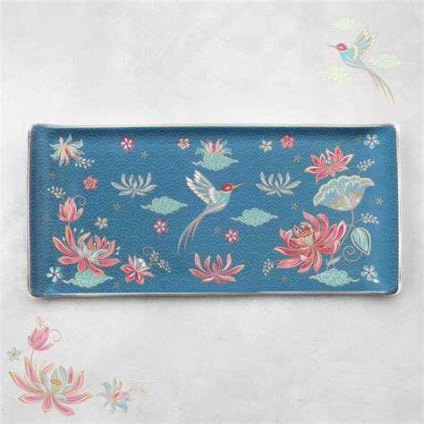 Buy Taashi Blue Platter At Kainaat Design