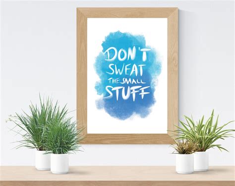 Buy Don't Sweat the Small Stuff Watercolor Typography Poster Digital ...