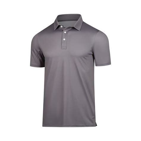 Men's Gray Polo Shirts Casual Dry Fit Performance Polos Collared Golf ...