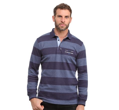 Long-Sleeve Striped Polo – Lightweight | Made in Portugal