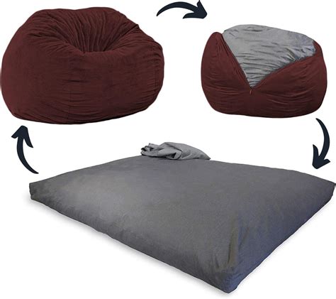 FLUCO Ultimate Convertible Lounger Bed, Folds from XXXL Filled Bean Bag ...