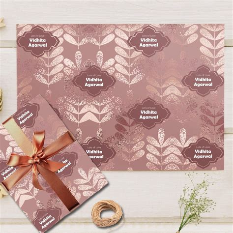 Custom Gift Wrapping Paper - Glided Bloom Design 8599202267267 ...