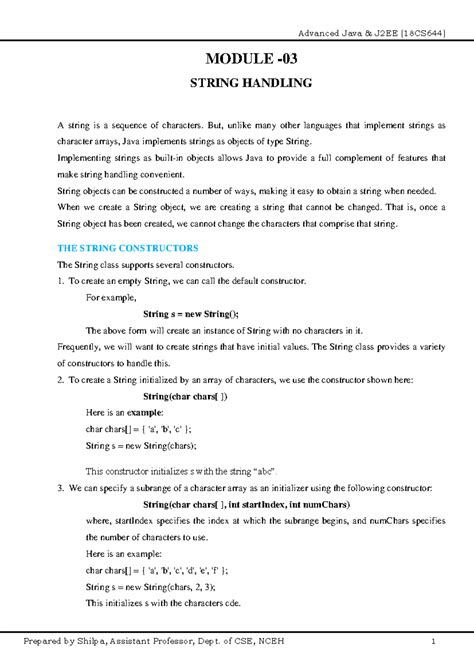 Module -3 String Handling - MODULE - STRING HANDLING A string is a ...