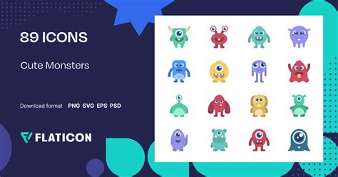 Cute Monsters Icon Pack | Flat | 89 .SVG Icons