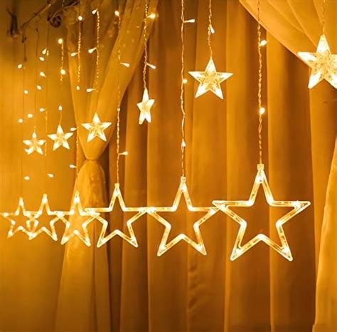 Buy One94Store Star Curtain LED String Light, 3 Meter, 114 LED, 6 Big ...