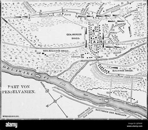 The Hessians - Wiederhold's plan of the Battle of Trenton Stock Photo ...