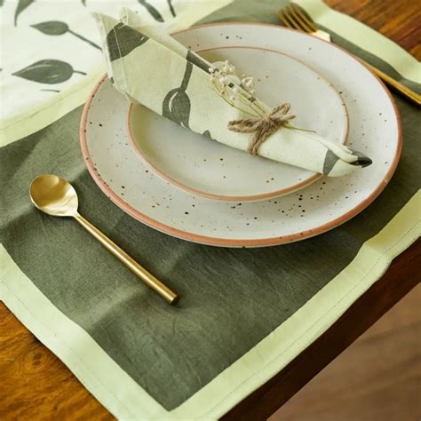 Buy Sustainable Printed Table Mat Set | Pure Hemp | Set of 2, 4 & 6 on ...