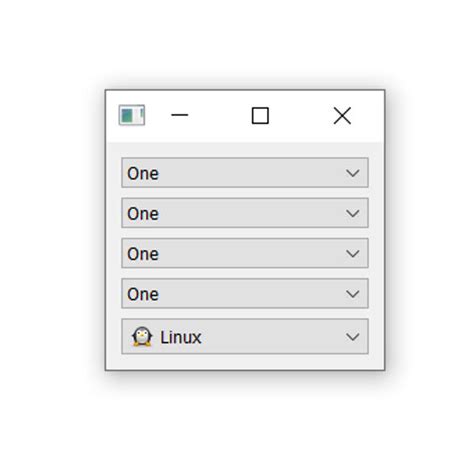 PyQt5 Combo Box 的图像结果