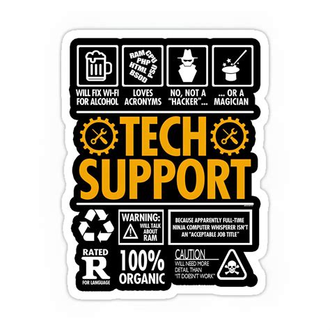 Tech support sticker – Inkyprinty.in