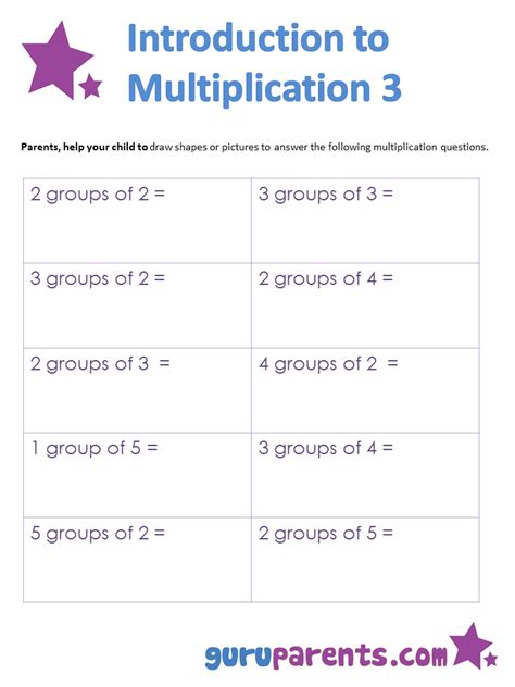 Image result for Multiplication Introduction Worksheets