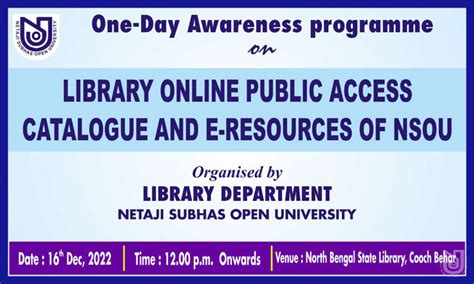 NSOU - Photo Gallery - One-Day Awareness Programme on 'Library Online ...