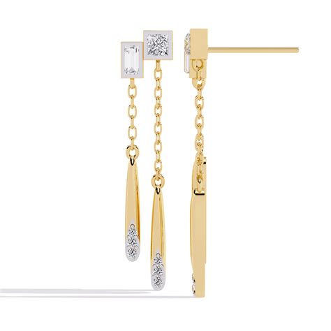 Linear Lab Grown Diamond Drop Earrings – ONYA