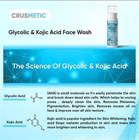 Crusmetic Glycolic & Kojic Acid Face Wash | Exfoliating Non Drying Face ...