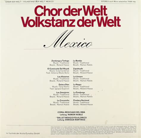 Coral Mexicano Del Inba. Mexico – Bertelsmann Vinyl Collection