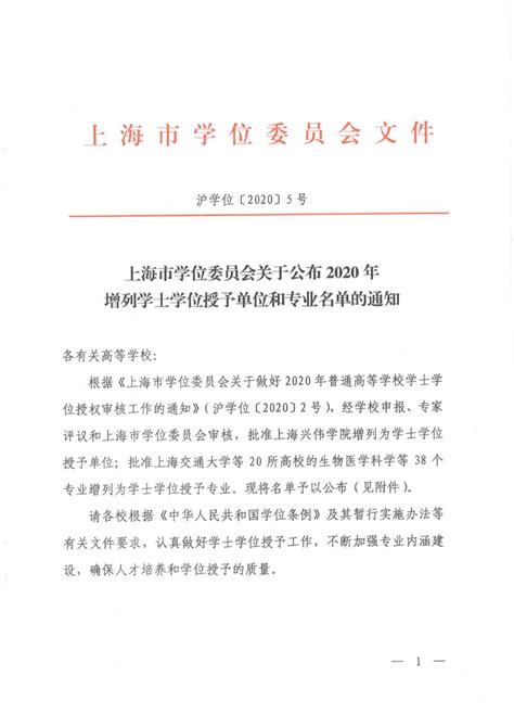 上海市学位委员会关于公布2019年增列学士学位授予单位和专业名单的通知 - 上海开放大学招生网