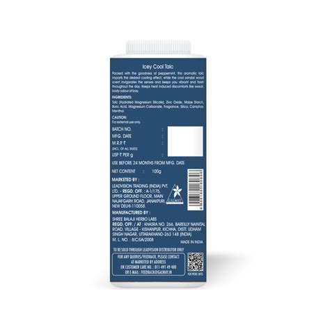 Icey cool talc - Refreshing Sweat Absorption and Odor Control