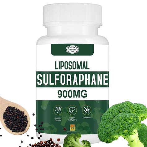 900mg Liposomal Sulforaphane Supplement Broccoli Extract Liver ...