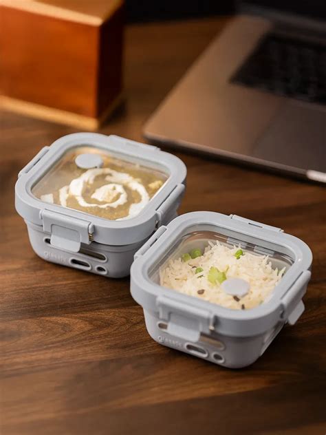 Buy Borosilicate Glass Lunch Box Set of 2 - 320ml | Glasafe