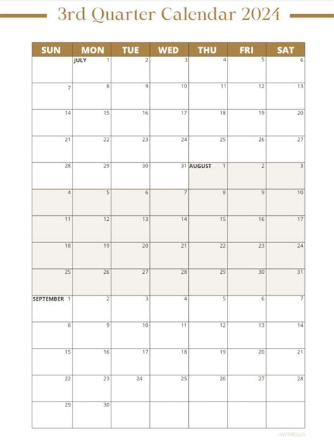2024 Quarterly Calendar Printables