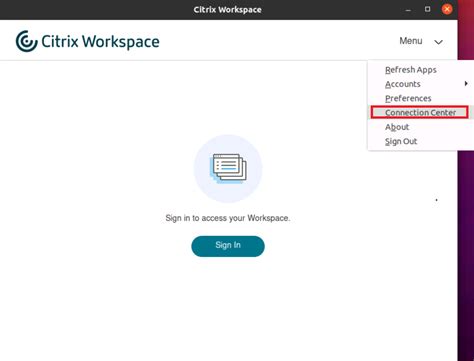 Manage sessions through Connection Center | Citrix Workspace app for Linux