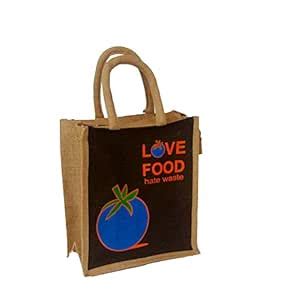 Indian BAZAAR'S Burlap Jute Tote Reusable Inside Laminated Water ...