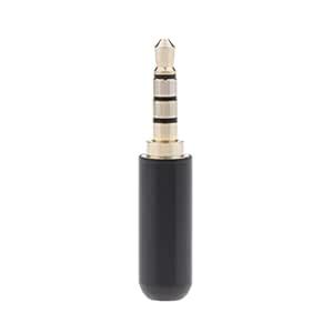 ATORSE® 3.5Mm 1/8'' Trrs 4 Pole Male Plug A/V Solder Connector Black ...
