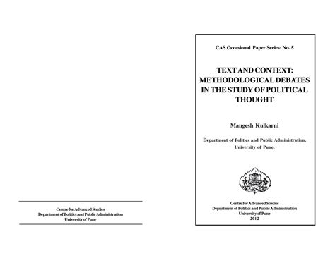 Text and context - text and interpretation - CAS Occasional Paper ...