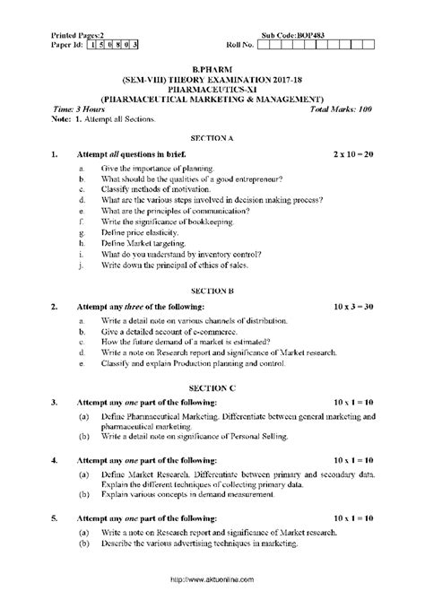 BOP483 Final Exam: Pharmaceutical Marketing Management Notes - Studocu