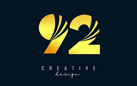 Golden Creative number 92 9 2 logo with leading lines and road concept ...