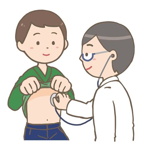 医師が患者さんを聴診するイラスト🎨【フリー素材】｜看護roo![カンゴルー]