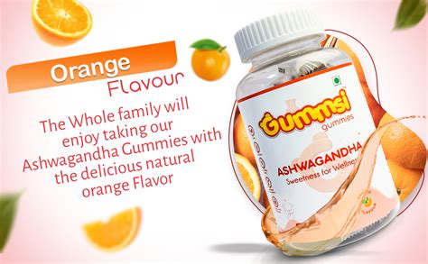 Gummsi Ashwagandha Gummies Natural Orange Flavor | Helps Improve ...