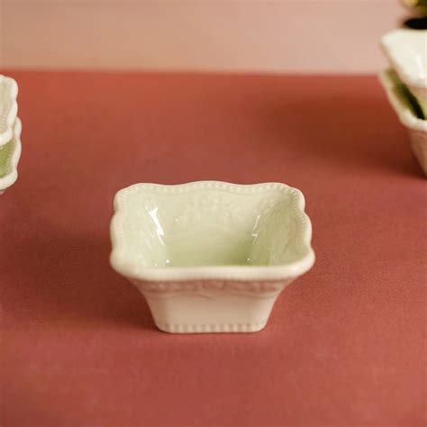 Pastel Vintage Square Dip Bowl Set Of 6 Green 60ml Online - Premium Dip ...