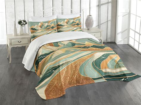 Ambesonne Mid Century Modern Boho Quilted Bedspread Set 3 Pcs ...