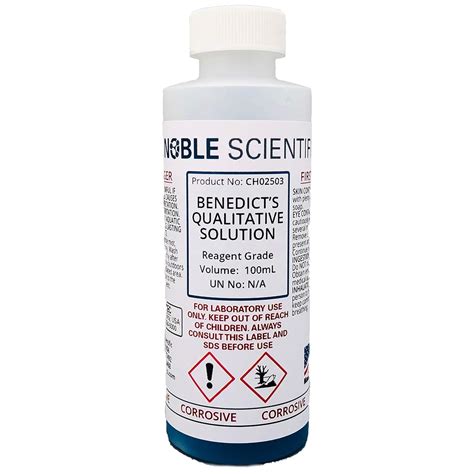 Benedict's Qualitative Solution (Reagent), 100mL, by Noble Scientific ...
