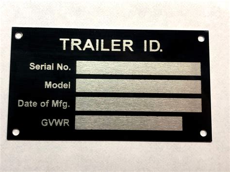 Buy Blank Medium Trailer ID Vehicle Identification Plate Blank Blank ...