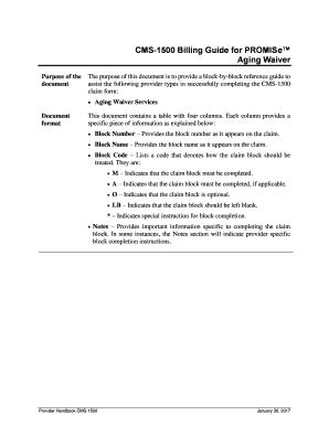 Fillable Online CMS-1500 Billing Guide for PROMISe Fax Email Print ...
